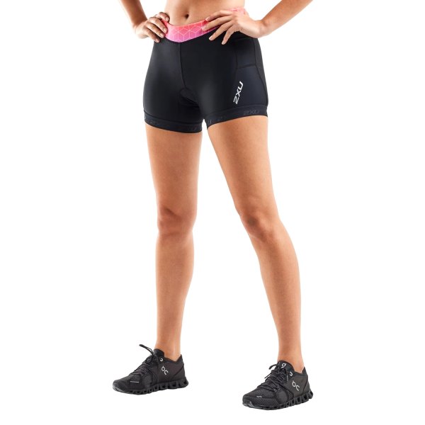 2XU® - Women's Active 4.5" X-Large Black/Sunset Ombre Tri Shorts