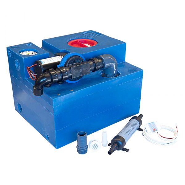 Albin Pump Marine® - 12.5 gal Polyethylene Waste System Kit with 12V Diaphragm Pump