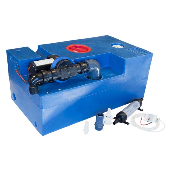 Albin Pump Marine® - 19 gal Polyethylene Waste System Kit with 12V Diaphragm Pump