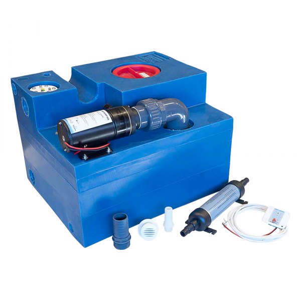 Albin Pump Marine® - 12.5 gal Polyethylene Waste System Kit with 12V Macerator Pump