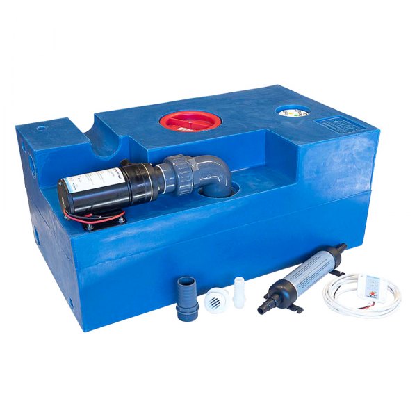 Albin Pump Marine® - 20 gal Polyethylene Waste System Kit with 12V Macerator Pump