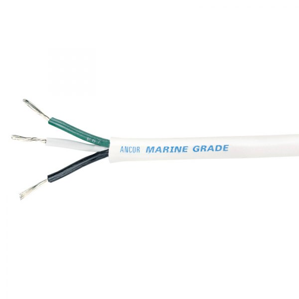 Ancor® - 12/3 AWG 100' Black/Green/White Round Triplex Cable