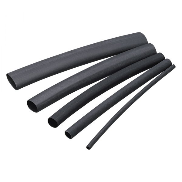 Ancor® - 20-12 AWG 3/16" D x 6" L Black Adhesive Lined Heat Shrink Tubing, 10 Pieces