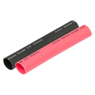 Ancor® - 12-8 AWG 3/8" D x 3" L Black/Red Adhesive Lined Heat Shrink Tubing, 2 Pieces