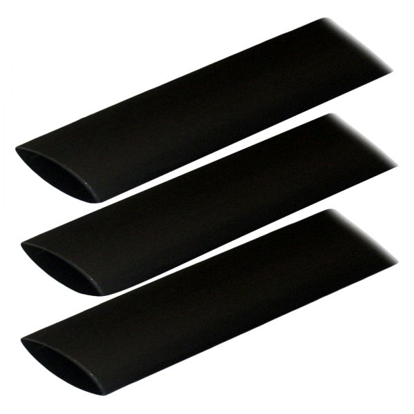 Ancor® - 2-4/0 AWG 1" D x 6" L Black Adhesive Lined Heat Shrink Tubing, 3 Pieces