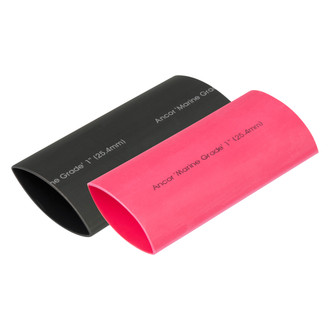 Ancor® - 2-4/0 AWG 1" D x 3" L Black/Red Adhesive Lined Heat Shrink Tubing, 1 Piece