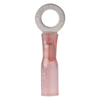 Ancor® - 22-18 AWG 1/4" Red Heat Shrink Ring Terminals, 100 Pieces
