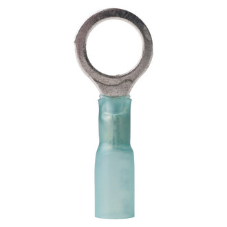 Ancor® - 16-14 AWG 3/8" Blue Heat Shrink Ring Terminals, 100 Pieces