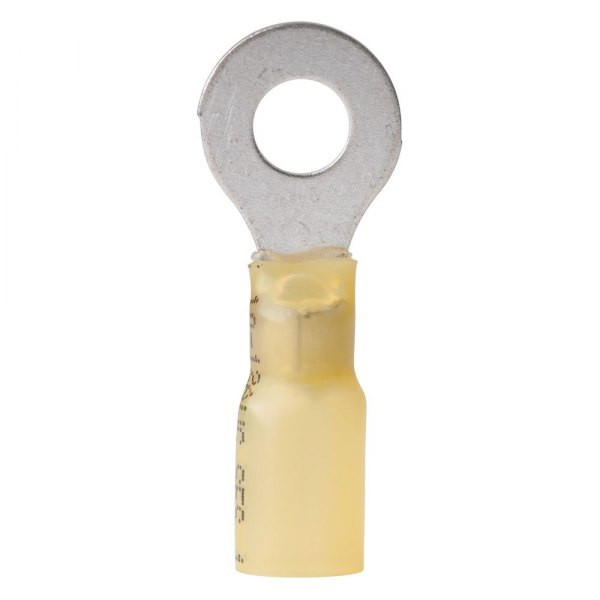 Ancor® - 12-10 AWG 1/4" Yellow Heat Shrink Ring Terminals, 3 Pieces