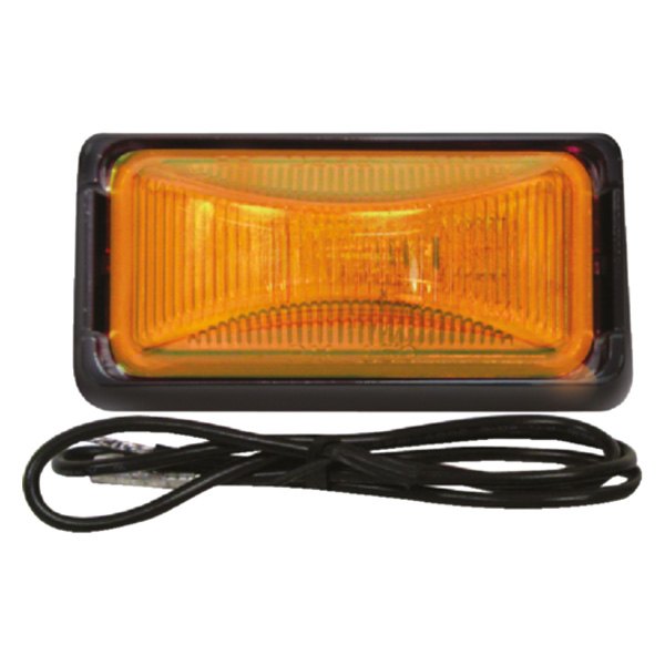Anderson Marine Division® - Amber Rectangular PC-Rated Clearance/Side Marker Light Kit with Black Bracket