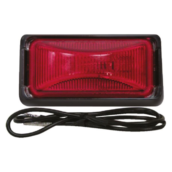 Anderson Marine Division® - Red Rectangular PC-Rated Clearance/Side Marker Light Kit with Black Bracket