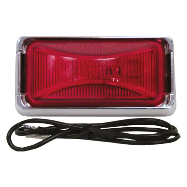 Anderson Marine Division® - Red Rectangular PC-Rated Clearance/Side Marker Light Kit with Chrome Bracket