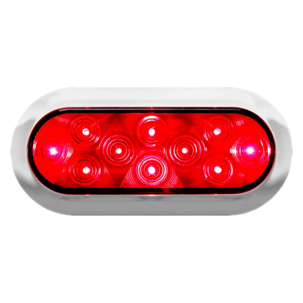 Anderson Marine Division® - 423 Piranha Series Red Oval LED Tail Light with Chrome Bezel