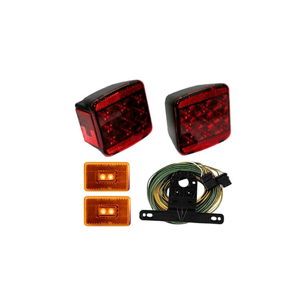 Anderson Marine Division® - Red Square Under 80" Wide LED Trailer Light Kit