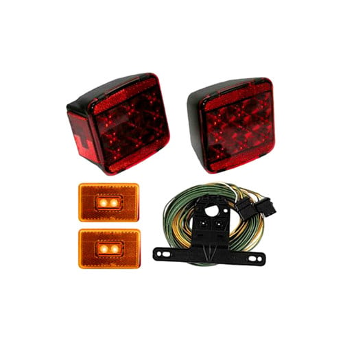 LED Submersible Square Light Kit For Boat Trailer – Stop/Tail, Marine, 125421-80-SQ