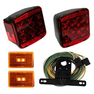 Anderson Marine Division® - Red Square Under 80" Wide LED Trailer Light Kit