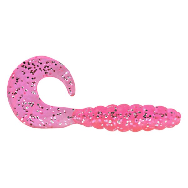 Apex Tackle® - Curly Tail Grubs 2" Pink/SilverFlake Soft Baits
