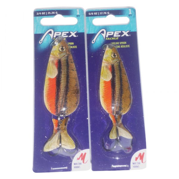 Apex Tackle® - Lifelike 3-1/4" 3/4 oz. Dace Treble Hook Spoon