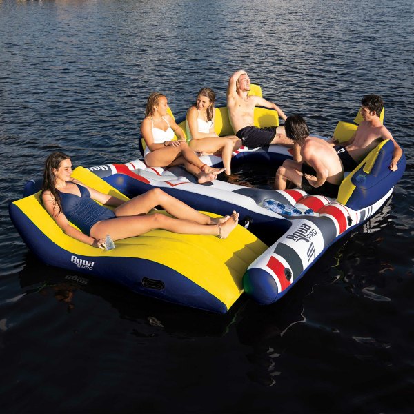 Aqua Leisure® - 11'x8' 6-7 Person Inflatable Raft with Detachable Docking Lounge