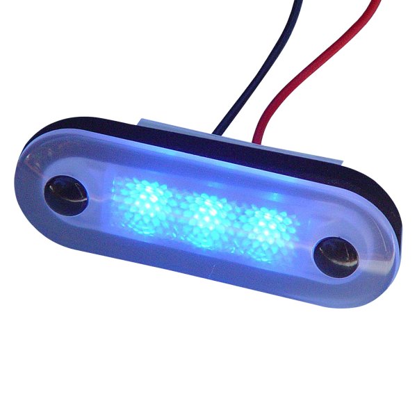 Aqua Signal® - Santiago 2.95"L x 1.26"W 12V DC Blue Recessed Mount LED Courtesy Light