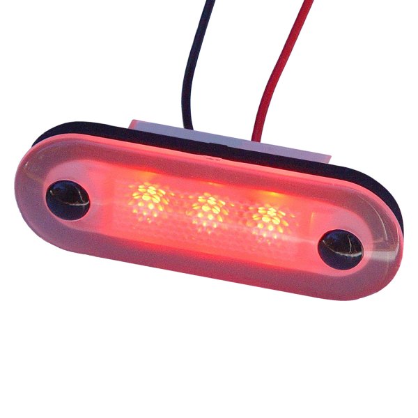 Aqua Signal® - Santiago 2.95"L x 1.26"W 12V DC Red Recessed Mount LED Courtesy Light