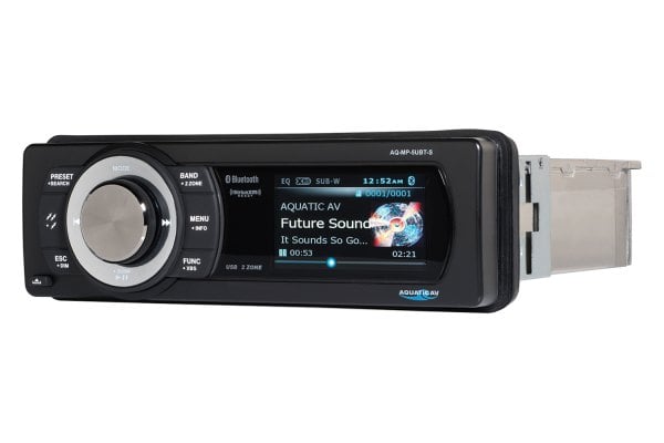 Aquatic AV® AQ-MP-5UBT-S - MP5+ Black AM/FM/MP3/USB/SiriusXM/Aux