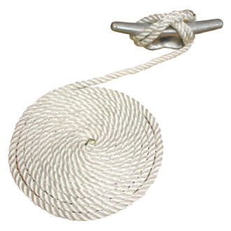 Attwood® - Premium 3/8" D x 10' L White Nylon 3-Strand Twisted Dock Line
