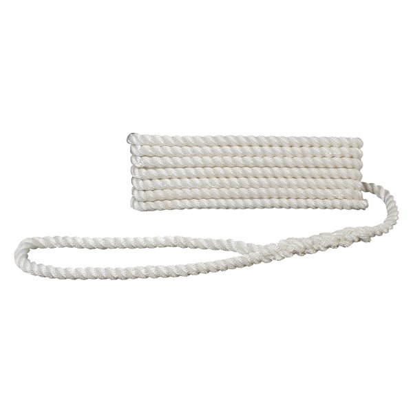 Attwood® - Premium 1/2" D x 15' L White Nylon 3-Strand Twisted Dock Line