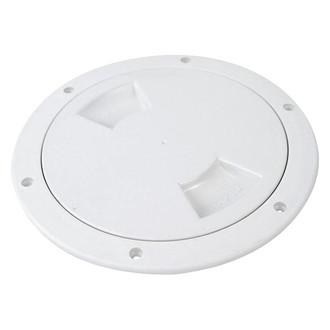 Attwood® - 8" O.D. x 6" I.D. White ABS Screw-Out Deck Plate