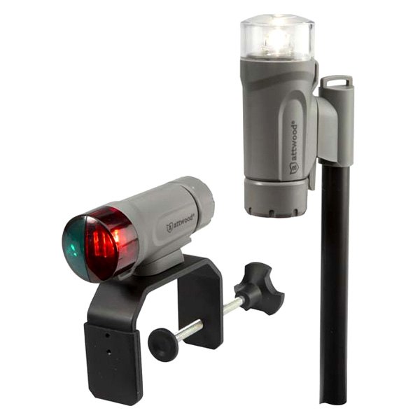 Attwood® - Portable Max-5 Gray Telescoping Clamp-On LED Light Kit