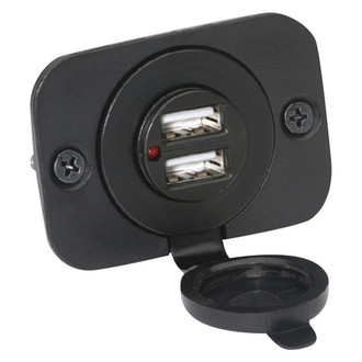 Attwood® - 2 A 5 V Output Dual USB Power Socket with Cap