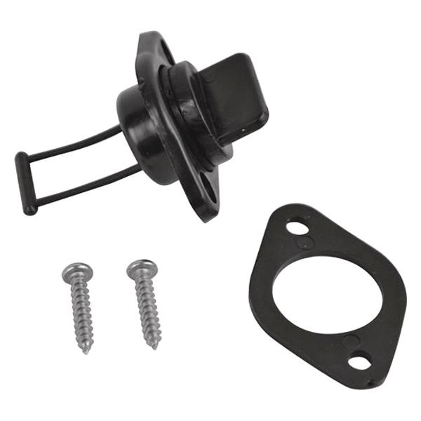 Attwood® - 3/4" D Plastic Black Drain Plug & Receiver Kit