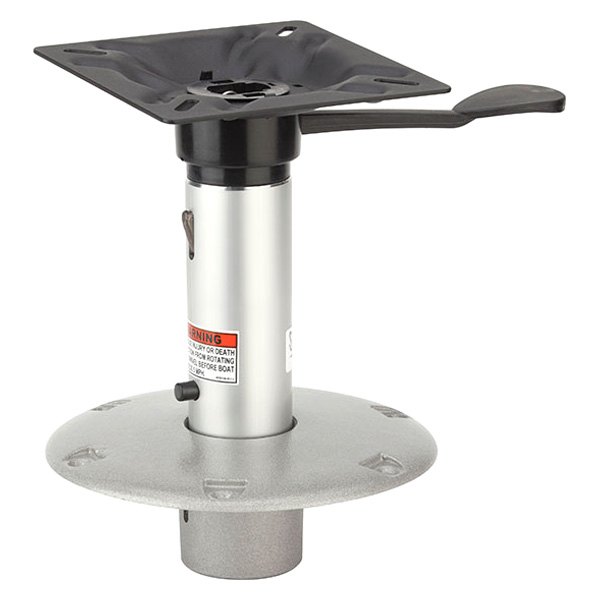 Attwood® - 238 Series 11" H x 2-3/8" D Satin Aluminum Fixed Post with Seat Mount & Round Base