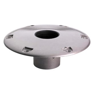 Attwood® - 238 Series 9" D Clear Coat Clear Coat Aluminum Socket Round Base for 2-3/8" D Post, Aftermarket