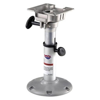 Attwood® - LakeSport 14"-20" H x 2-3/8" D Anodized Aluminum Manual Bell Adjustable Post with Seat Mount & Round Base
