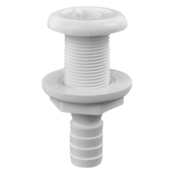 Attwood® - 1-1/8" Hole Polypropylene White Thru-Hull Fitting for 5/8" D Hose, Aftermarket