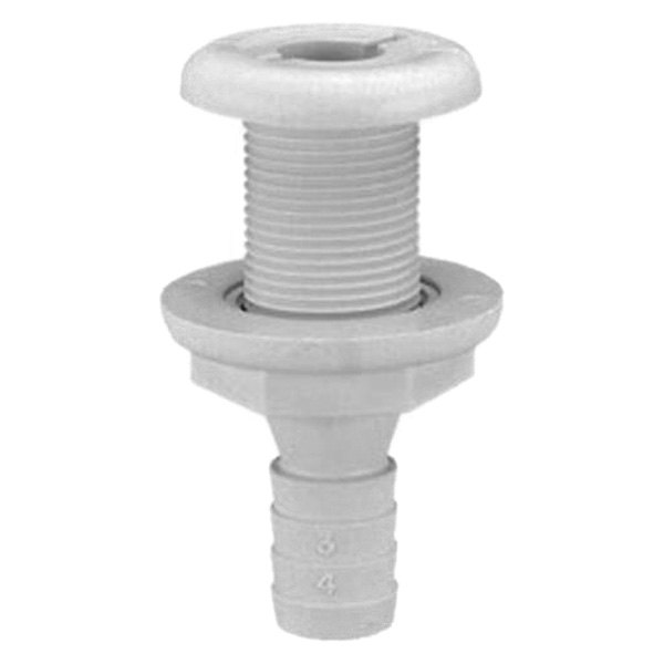 Attwood® - 1-1/8" Hole Polypropylene White Thru-Hull Fitting for 3/4" D Hose, Aftermarket