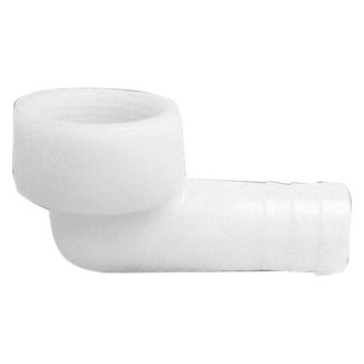 Attwood® - 3/4" Hose I.D. to 3/4"-14 Female 90° Plastic White Elbow Hose/Pipe Adapter