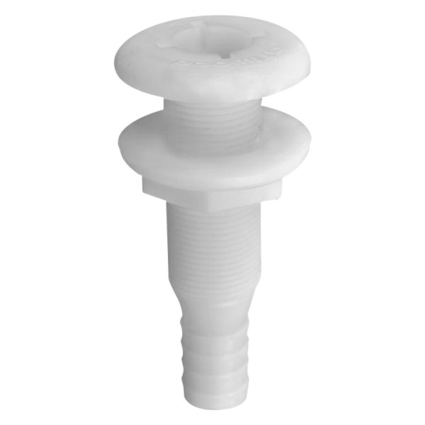 Attwood® - 1-1/8" Hole Acetal White Thru-Hull Fitting for 3/4" D Hose, Aftermarket