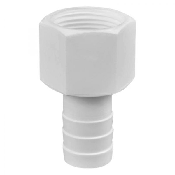 Attwood® - 3/4" Hose I.D. to 3/4"-14 NPS(F) Plastic White Hose/Pipe Adapter, Bulk