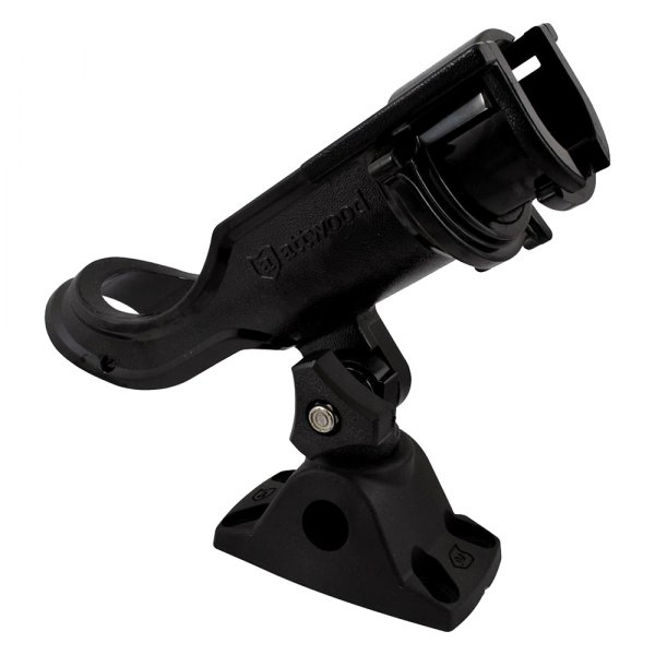 Attwood® - 180° Black Plastic Adjustable Heavy-Duty Rod Holder with Combo Mount