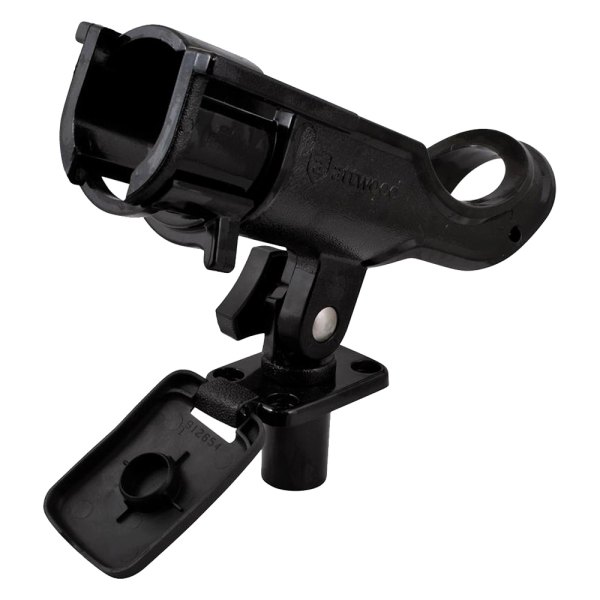 Attwood® - 180° Black Plastic Flush Mount Vertical Adjustable Heavy-Duty Rod Holder
