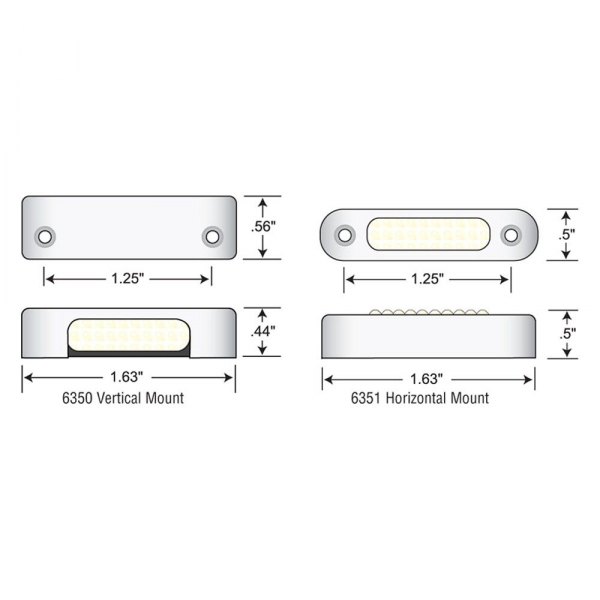 Attwood® - Micro 1.63"L x 0.56"W 12V DC White Surface Mount LED Courtesy Light