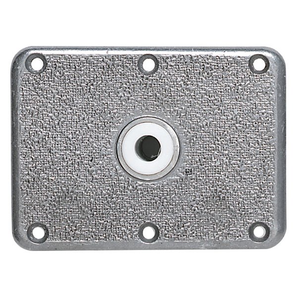Attwood® - Lock'N-Pin™ 8" L x 4" W Stainless Steel Non-Threaded Rectangular Base with Nylon Bushing & Steel Lip Tube for 3/4" D Post, Bulk