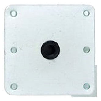 Attwood® - Lock'N-Pin™ 7" L x 7" W Zinc Plated Steel Non-Threaded Square Base with Nylon Bushing for 3/4" D Post
