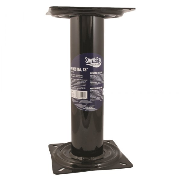 Attwood® - Economy 13" H Black Powder Coated Fixed Post with Seat Mount & Square Base