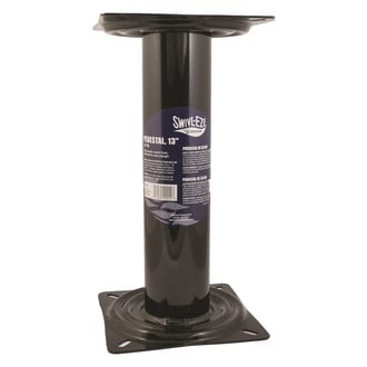 Attwood® 91320 - Economy 13" H Black Powder Coated Fixed Post with Seat Mount & Square Base