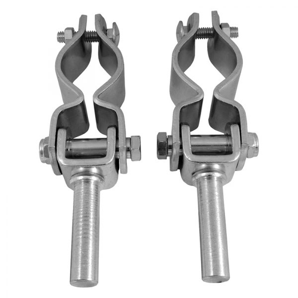 Attwood® - 2" L Zinc-Plated Stainless Steel Clamp-On for 1-1/2" & 1-7/8" I.D. Oars, 2 Pieces