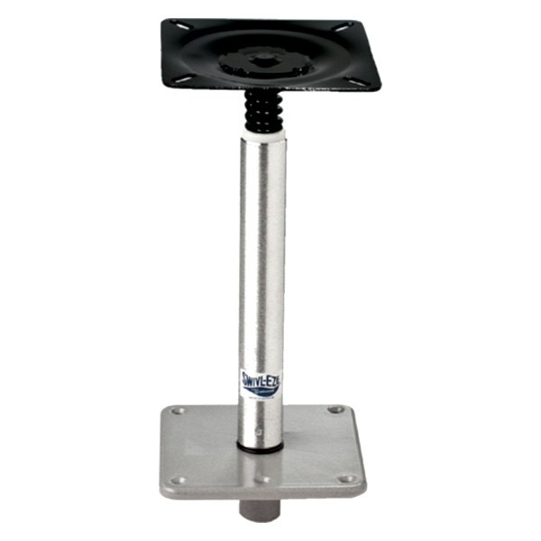 Attwood® - 075 Series 11" H x 3/4" D Aluminum Non-Threaded Fixed Post with Seat Mount & 7" x 7" Non-Threaded SS Square Base