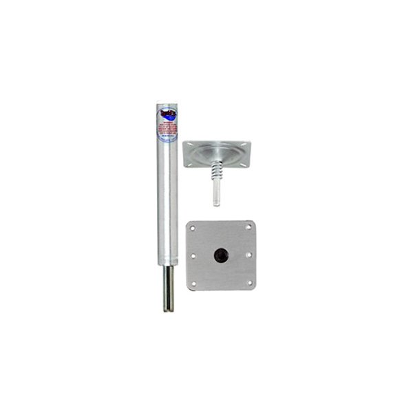 Attwood® 97749-7 - 075 Series 11 H x 3/4 D Satin Aluminum Fixed Post with Seat  Mount & Square Base 